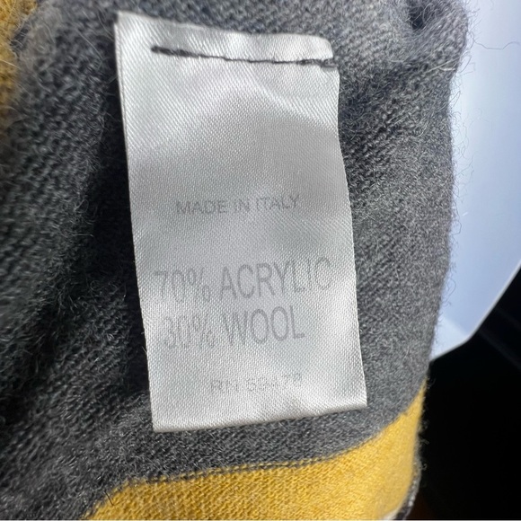 Stambecco Women’s Medium Gray Wool Knit Cardigan Sweater Top M Made In Italy - Picture 7 of 16